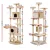 i.Pet 203cm Cat Tree Tower: Plush Velvet Condo with Hammock, Perches & Sisal Scratching Posts, Beige, 20kg Capacity
