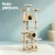 i.Pet 203cm Cat Tree Tower: Plush Velvet Condo with Hammock, Perches & Sisal Scratching Posts, Beige, 20kg Capacity