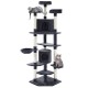 i.Pet 203cm Cat Tree Tower in Grey with Plush Velvet, Sisal Posts, Multi-Level Condo, Hammocks & Scratching Areas