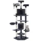 i.Pet 203cm Cat Tree Tower in Grey with Plush Velvet, Sisal Posts, Multi-Level Condo, Hammocks & Scratching Areas