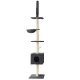 i.Pet 260cm Floor-to-Ceiling Cat Tree Tower, Dark Grey - Multi-Level Scratching Post with Sisal, Plush Cover & Toy