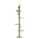 i.Pet Floor-to-Ceiling Cat Tree Tower, 290cm, Adjustable, Sisal Posts, 5 Levels, Space-Saving Design, Green/Brown