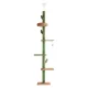 i.Pet Floor-to-Ceiling Cat Tree Tower, 290cm, Adjustable, Sisal Posts, 5 Levels, Space-Saving Design, Green/Brown