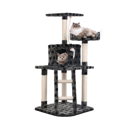 i.Pet 120cm Cat Tree Tower - Wood & Plush Condo with Sisal Scratching Posts, Multi-Level Play, Bed & Toys i.Pet 120cm Cat Tree Tower - Wood & Plush Condo with Sisal Scratching Posts, Multi-Level Play, Bed & Toys