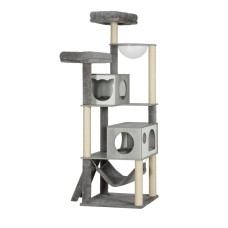 i.Pet 178cm Cat Tree Tower - Multi-Level Scratcher with Sisal Posts, Plush Beds, Hammock, Ladder, and Sturdy Wood Base