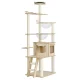 i.Pet 174cm Cat Tree Tower - Robust Wood, Sisal Scratching Posts, Multi-Tier Condo with Ladder, Hanging Ball & Bowls