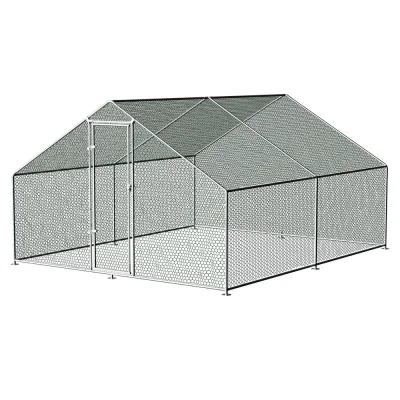 i.Pet Chicken Coop Cage 4x3x2m Galvanised Steel, Weather-Resistant, Spacious, Durable, Easy Assembly, 1-Year Warranty