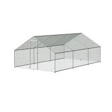 i.Pet Walk-in Chicken Coop 3x6x2m - Galvanised Steel, Weather-Resistant, Secure Mesh, Sun Shelter, Easy Assembly