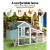 i.Pet Chicken Coop Rabbit Hutch - 150x60x93cm Wooden Outdoor Cage with Slide-out Tray, Hatching Box & Asphalt Roof
