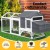 i.Pet Extra Large Wooden Chicken Coop & Rabbit Hutch with Wheels, Weather-Resistant Design, 225x80.5x105cm, Grey/White