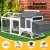 i.Pet Extra Large Wooden Chicken Coop & Rabbit Hutch with Wheels, Weather-Resistant Design, 225x80.5x105cm, Grey/White