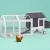 i.Pet Extra Large Wooden Chicken Coop & Rabbit Hutch with Wheels, Weather-Resistant Design, 225x80.5x105cm, Grey/White