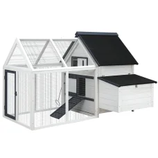 i.Pet Chicken Coop Rabbit Hutch XL - 166x120x112cm, Fir Wood, Galvanised Mesh, Asphalt Roof, Secure Locks, Easy Assembly