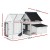 i.Pet Chicken Coop Rabbit Hutch XL - 166x120x112cm, Fir Wood, Galvanised Mesh, Asphalt Roof, Secure Locks, Easy Assembly