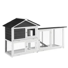 i.Pet Extra Large Wooden Chicken Coop & Rabbit Hutch with Weather-Resistant Fir Wood, 180cm x 53cm x 94cm, Easy Assembly