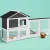 i.Pet Extra Large Wooden Chicken Coop & Rabbit Hutch with Weather-Resistant Fir Wood, 180cm x 53cm x 94cm, Easy Assembly