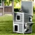i.Pet Wooden Outdoor Cat House & Rabbit Hutch, 56x52x82cm, Weather-Resistant, Easy-Clean, Multi-Entrance Shelter