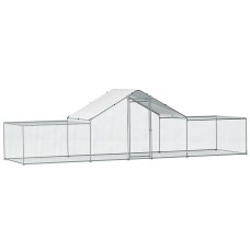 i.Pet Large Walk-In Chicken Coop Cage - Galvanised Steel, Weather-Resistant Roof, 7mx2mx2m, Spacious Run & Hutch