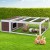 i.Pet Rabbit Hutch 124x90x35cm Outdoor Wooden Cage - Fir Wood, Asphalt Roof, Powder Coated Mesh, Easy Assembly