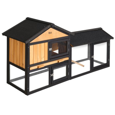 i.Pet Extra Large Wooden Chicken Coop Rabbit Hutch - 165x52x86cm, Eco-Friendly, Waterproof, with Ramp & Security Locks