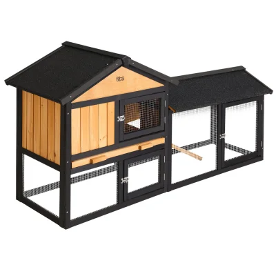 i.Pet Extra Large Wooden Chicken Coop Rabbit Hutch - 165x52x86cm, Eco-Friendly, Waterproof, with Ramp & Security Locks