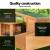 i.Pet Eco-Friendly Wooden Rabbit Hutch 91.5cm x 46cm x 116.5cm – 3-Tier Coop with Ramps, Slide-Out Trays