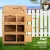 i.Pet Eco-Friendly Wooden Rabbit Hutch 91.5cm x 46cm x 116.5cm – 3-Tier Coop with Ramps, Slide-Out Trays