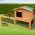 i.Pet Large Wooden Chicken Coop & Rabbit Hutch - 155x49x90cm, Fir Wood, Weatherproof, 2-Level with Secure Locks