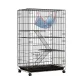 i.Pet 100cm 3-Level Indoor Rabbit Cage Hutch with Hammock, Ladders, and Wheels - Black Powder-Coated Iron Frame