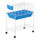 i.Pet Rabbit Cage 88cm - Deluxe Indoor Home with Durable Metal Frame, Easy-Clean Base, and Wheeled Stand for Small Pets