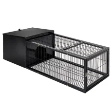 i.Pet Rabbit Cage Hutch Enclosure, 122x52cm Metal Carrier - Secure, Weatherproof, Easy-Clean, for Small Pets