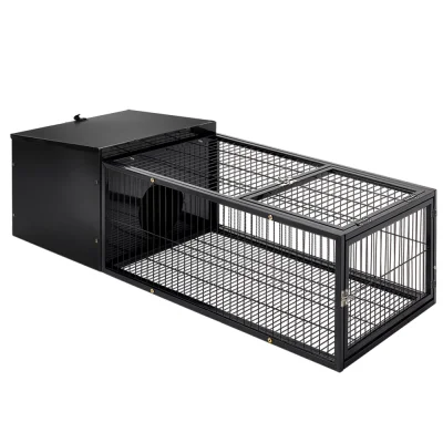 i.Pet Rabbit Cage Hutch Enclosure, 122x52cm Metal Carrier - Secure, Weatherproof, Easy-Clean, for Small Pets