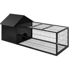 i.Pet Rabbit Cage Hutch 162x60cm - Metal Enclosure with Slide-Out Tray, Weatherproof Design for Small Pets