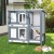 i.Pet Large Wooden Rabbit Hutch 98x45x92cm - Sturdy Fir Wood, Galvanised Mesh, Asphalt Roof, for Rabbits & Small Pets