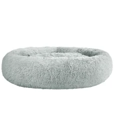 i.Pet Extra Large Calming Pet Bed 110cm - Soft Plush Light Grey, Non-Slip, Washable Cover, Flea & Bacteria Resistant
