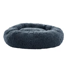 i.Pet Large Calming Pet Bed for Dogs & Cats - 90cm Dark Grey, Soft Plush, Flea Resistant, Washable Cover, Non-Slip Base