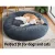 i.Pet Large Calming Pet Bed for Dogs & Cats - 90cm Dark Grey, Soft Plush, Flea Resistant, Washable Cover, Non-Slip Base