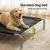 i.Pet Heavy Duty Elevated Dog Bed - 90x137cm Black, Breathable Teslin Mesh, Steel Frame, Non-Skid Feet, Easy Assembly
