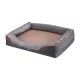 i.Pet Orthopedic Washable Dog Bed - Soft Fleece, 120x90cm, Non-Slip, Water-Resistant, Machine Washable, Grey/Yellow
