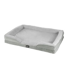 i.Pet Memory Foam Pet Bed - Large Calming Egg Crate Sofa with Soft Fleece, Removable Cover, Non-Slip Base, 102x82x16cm