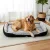 i.Pet Extra Large Pet Bed - Soft PP Cotton, Non-Slip, Washable, 120x80cm, Grey/Black, Ideal for Cats & Small Dogs