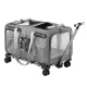 i.Pet Premium Grey Pet Carrier for Cats & Dogs, Foldable Trolley with Swivel Wheels, Oxford Fabric, 50kg Capacity