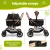 i.Pet Large Pet Stroller Foldable 3-in-1 Dog Cat Carrier with 600D Oxford Fabric, Aluminium Frame & 4 Wheels