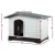 i.Pet Extra Large Outdoor Dog Kennel - Durable Grey Plastic Shelter with Extendable Side, Weatherproof & UV-Resistant