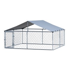i.Pet XXL Outdoor Dog Kennel with Roof - Spacious 3x3m Galvanised Steel Cage, Weather-Resistant, Easy Install