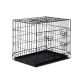 i.Pet 24" Foldable Dog Cage Crate Kennel - Durable Metal, 3 Access Doors, Rust-Resistant, Easy Clean & Store, Black