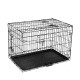 i.Pet 36" Foldable Dog Cage Crate Kennel - Triple Door, Steel Frame, Easy Clean Tray, Medium Pet Safe, Black
