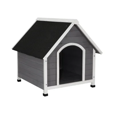 i.Pet Weatherproof Large Wooden Dog Kennel - Indoor/Outdoor Fir Wood Cabin with UV-Resistant Roof, Easy Assembly