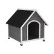 i.Pet Weatherproof Large Wooden Dog Kennel - Indoor/Outdoor Fir Wood Cabin with UV-Resistant Roof, Easy Assembly