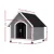 i.Pet Weatherproof Large Wooden Dog Kennel - Indoor/Outdoor Fir Wood Cabin with UV-Resistant Roof, Easy Assembly